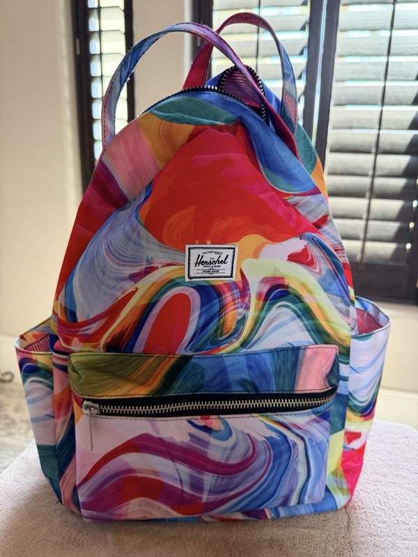 Herschel Supply Co Multi-color standard size backpack red & white striped lining