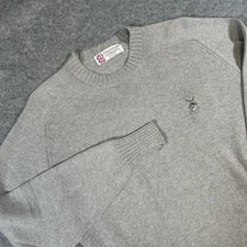 Slazenger Sweater Mens Large Gray Golf Shop Collection Crewneck Cotton Pullover