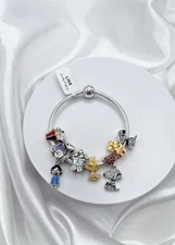 Linx Snake Chain Bracelet With Snoopy And Friends Charms