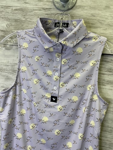 Bad Birdie Tank Top Womens XS Purple Relief Goosen Sleeveless Golf Shirt - 第 2/10 張圖片