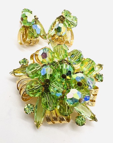 Pendientes broche cha cha diamantes de imitación verde brillante JULIANA Delizza Elster UG Demi - Imagen 9 de 13