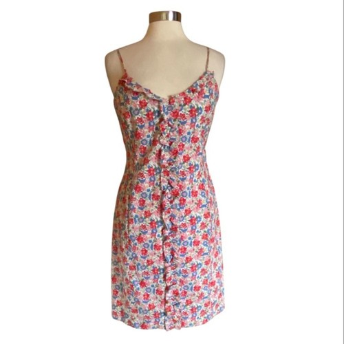 Ralph Lauren Vintage Cotton Blend Floral Mini Dress 10 Rare - Picture 3 of 6