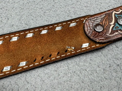 The Great American Buckle Co ENAMEL EAGLE 1243 Belt Buckle W/ Belt USA VTG 1983 - Picture 17 of 20