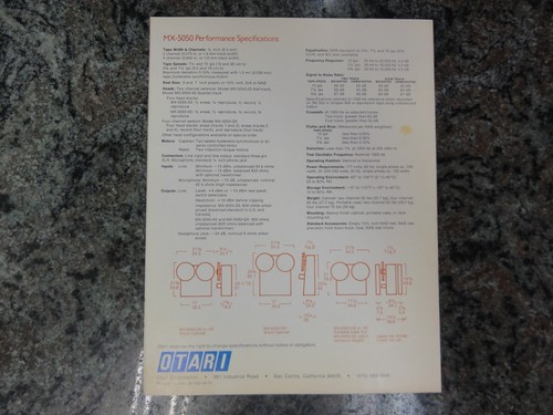 Vintage Otari MX-5050 Compact Professional Tape Recorder Brochure - Foto 2 di 4