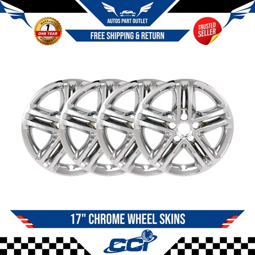 New 17" Chrome Wheel Skins SET/4 FITS 2017-2018 Hyundai Santa Fe Sport - Picture 1 of 3