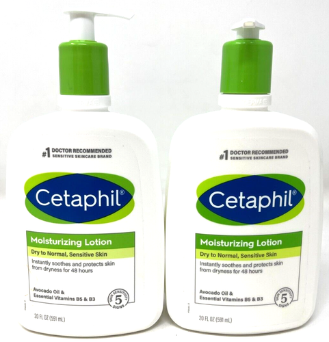 (2) Cetaphil Moisturizing Lotion New 20 fl oz Each