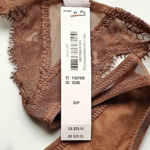 Victoria's Secret Dream Angels Boho Floral Embroidery Thong Panty Caramel S/M/L - Picture 5 of 9