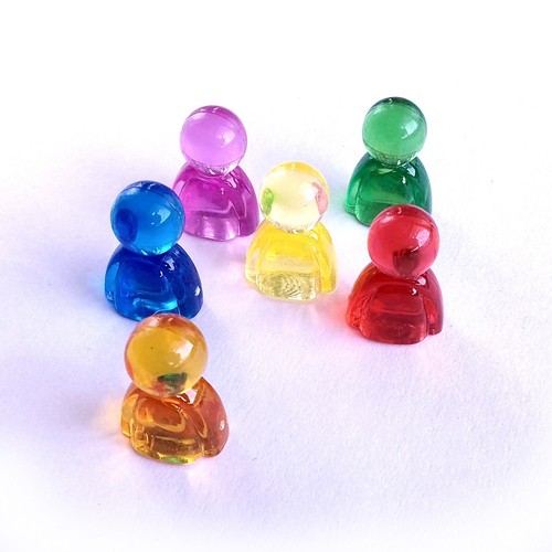 6 Resin People Meeple Pawns Player Tokens Peeps Upgrade Board Games 24mm Meeples - Picture 11 of 32