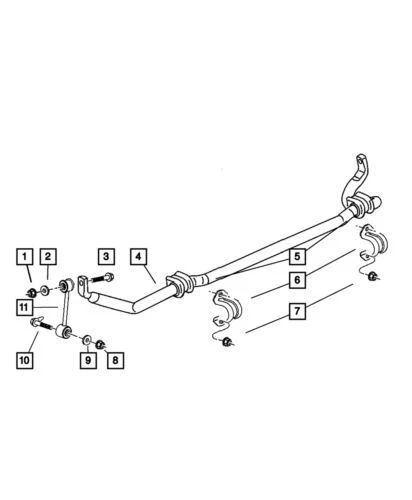 Enlace eliminador de balanceo delantero genuino Mopar 2002-2007 Jeep Liberty 52088662AB Foto 4 de 4