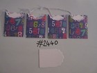 Set of 4 #2440 Dark Blue with Numbers Unique Handmade Gift Tags