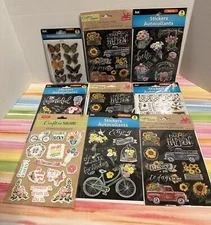 mixed lot 9 New packages Crafter’s Square & Jot stickers pop-up flowers