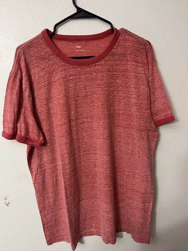Gap Crew Herren T-Shirt Erwachsene groß rot kurzärmelig Baumwolle
