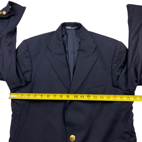 VTG Polo Ralph Lauren Boy's 100% Wool Gold 2-Button Blazer Navy Blue • Size 20 - Picture 8 of 12