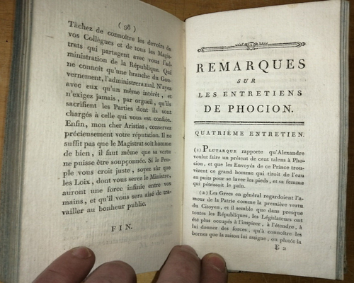 ABBE DE MABLY ENTRETIENS DE PHOCION SUR LE RAPPORT DE LA MORALE AVEC LA... 1789 - Picture 6 of 6