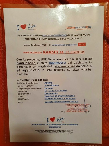 Aaron Ramsey (Wales)8 Juventus 2019 Match Worn Shorts Auctioned and Certificated - Bild 5 von 11