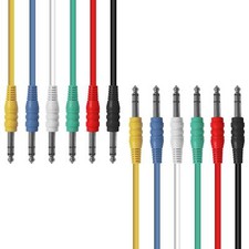 AxcessAbles 3ft 1/4" TRS to 1/4" TRS Multi-Color Balanced Stereo Patch Cables...
