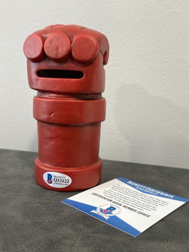 Mike Mignola Signed Hellboy 6 Inch Figure Ceramic Bank Statue BAS Beckett - Picture 4 of 9