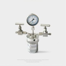 Inlet Outlet Gauge + Hydrothermal Synthesis Autoclave Reactor Vessel100ml 6Mp