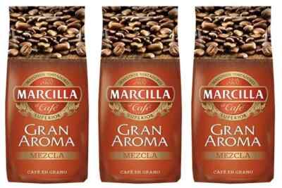 3 X 1 Kg - MARCILLA GRAN AROMA MEZCLA BEAN COFFEE KAFFEE CAFE