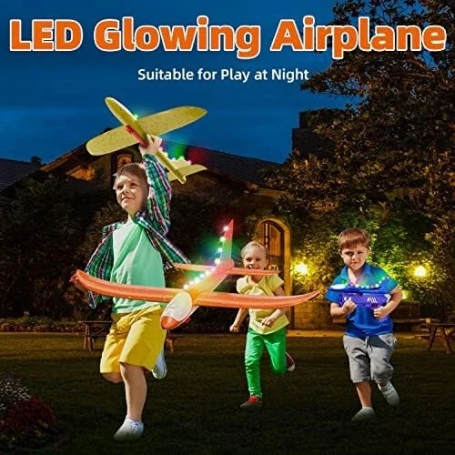 3-Pack LED Airplane Toy Launcher, 2 Flight Mode, Foam Gliders Best Gift for Kids - Image 3 of 4