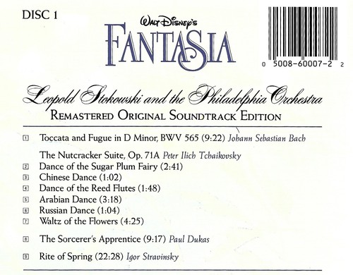 Walt Disney's Fantasia by The Philadelphia Orchestra/Leopold Stokowski (Cd 1990) - Picture 2 of 2
