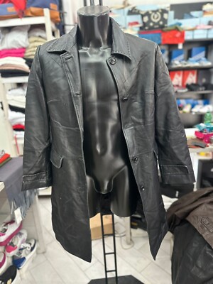 Conbipel Jacket In Genuine Leather Used Women Size 46 Black LLV888
