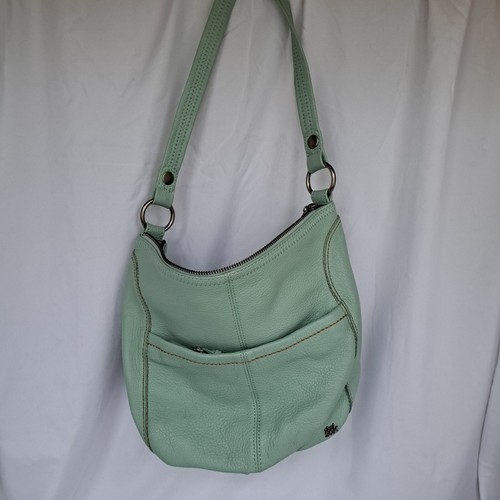 The Sak Teal Green Leather Hobo Handbag Shoulder Bag Purse