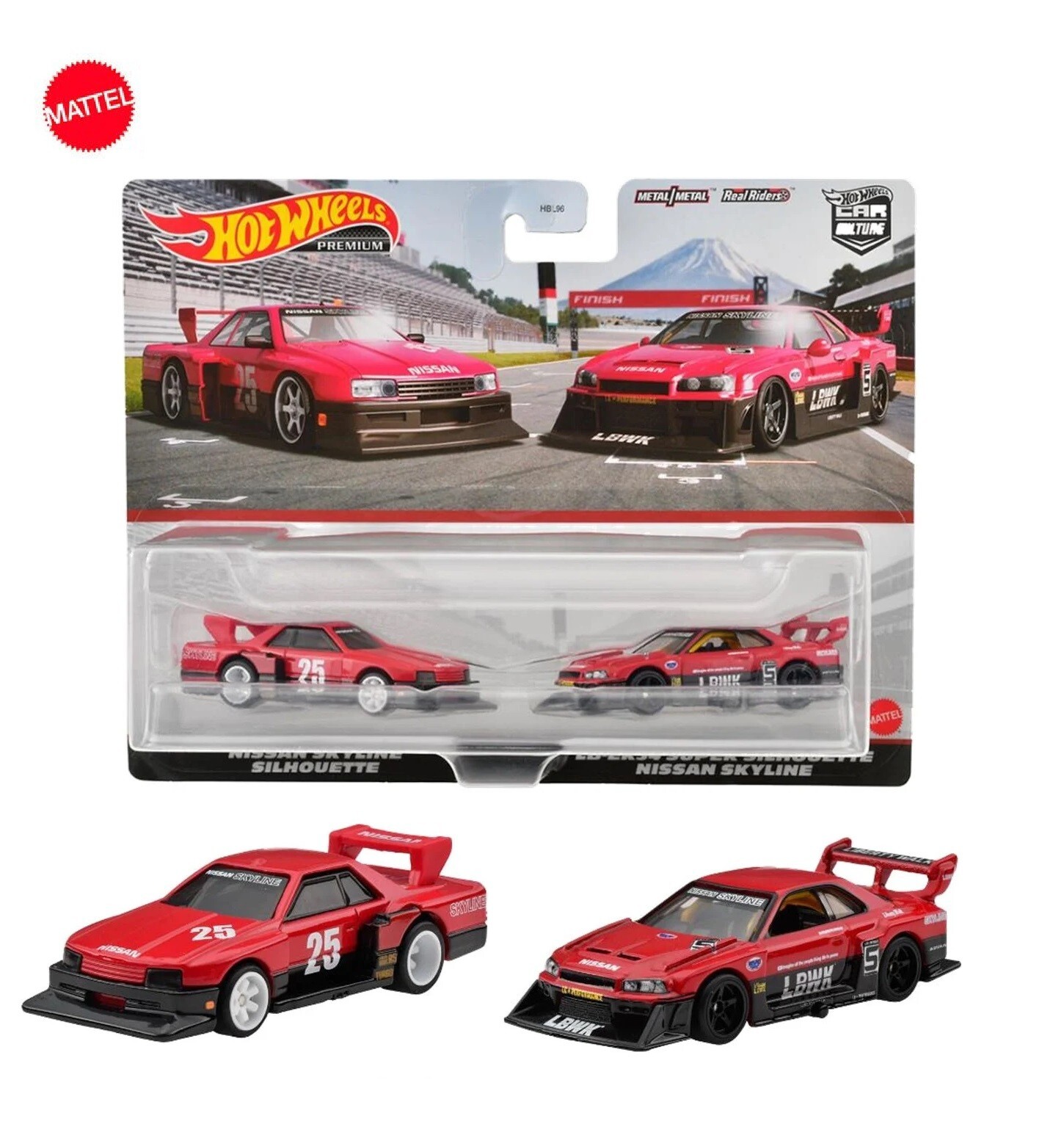 Hot Wheels Premium | Nissan Skyline Silhouette LB-ER34 | 2 Pack