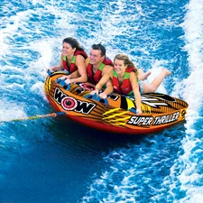 WOW Sports Super Thriller Towable Deck Tube for 1, 2 or 3 People (18-1020)
