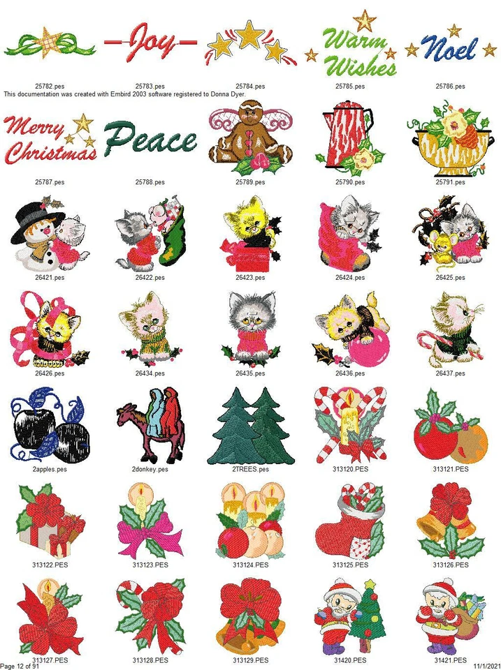 3000+ DISEÑOS DE MÁQUINA DE BORDAR NAVIDAD SURTIDOS PES BROTHER DST EN UNIDAD USB Foto 4 de 4