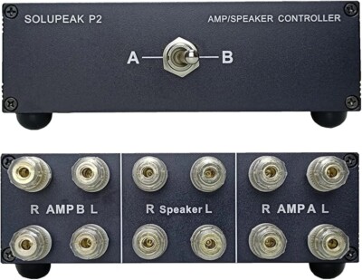 Speaker Switcher Selector Switch Splitter 2-Way Loudspeaker Control Combiner Box