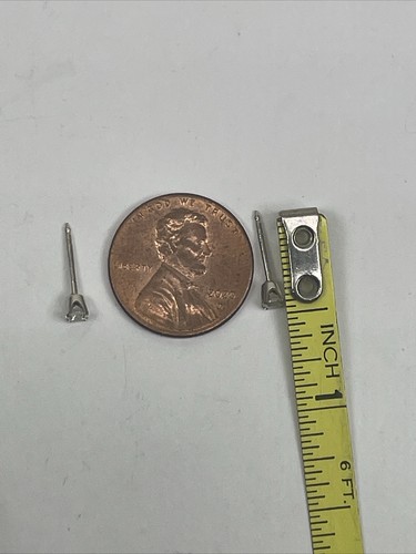 Pendientes informales vintage de oro blanco de 14k con circonitas para mujer - Imagen 8 de 8