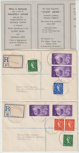 1955 x 2 DIFF COMBINAZIONI FRANCOBOLLI EDIMBURGO CHIESA DI SCOZIA SCHELETRO FRANCOBOLLI - Foto 1 di 2