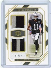 2020 Panini National Treasures Gold Dual Rookie Patch #RDM-HR Henry Ruggs III/10