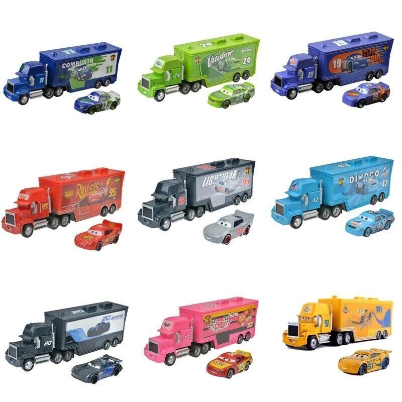 2-PCS TRUCK&CAR DISNEY PIXAR CARS DIECAST MCQUEEN TOY CAR BOY GIFT U.S.WAREHOUSE - Picture 2 of 75