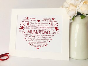 mum and dad ruby anniversary gifts