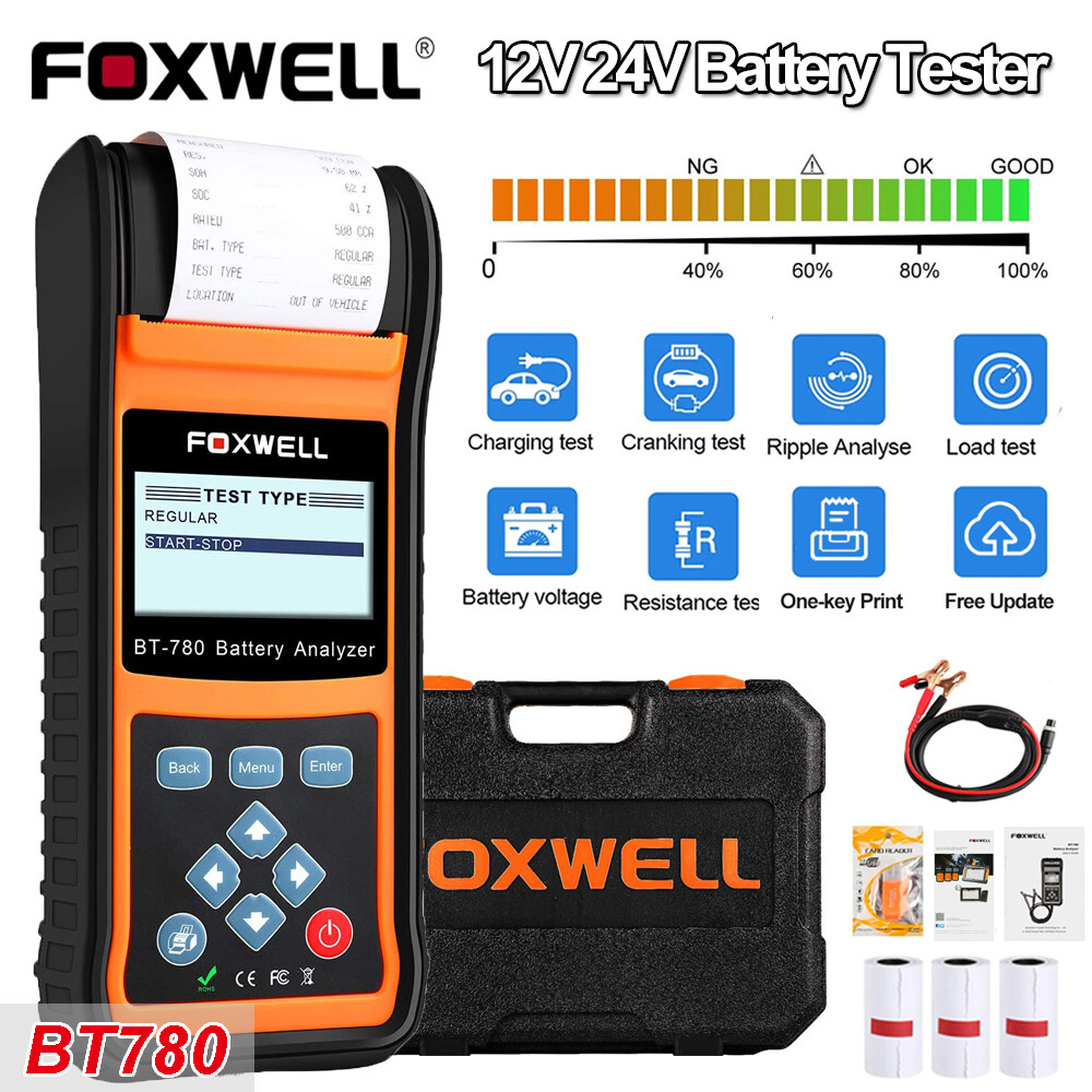 BT780 Truck/Car Battery Health Tester Check Load Cranking Charging System 12/24V