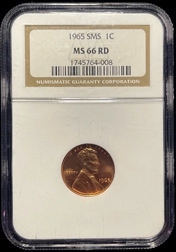 1965 LINCOLN MEMORIAL PENNY 1C SMS NGC MS66 RD SPECIAL MINT SET-(8c)