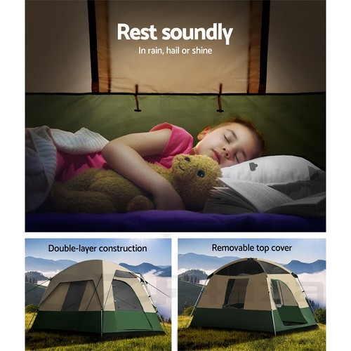 Weisshorn Family Camping Tent 4 Person Hiking Beach Tents Canvas Ripstop Green 9355720002508 eBay