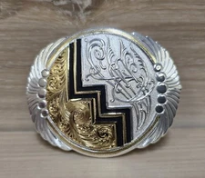 Vintage Montana Silversmiths Western Gold/Silver Toned Belt Buckle New