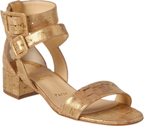 CHRISTIAN LOUBOUTIN MULTIPOT 25 GOLD CORK BUCKLE SEXY SANDALS 38.5 I LOVE  SHOES | eBay