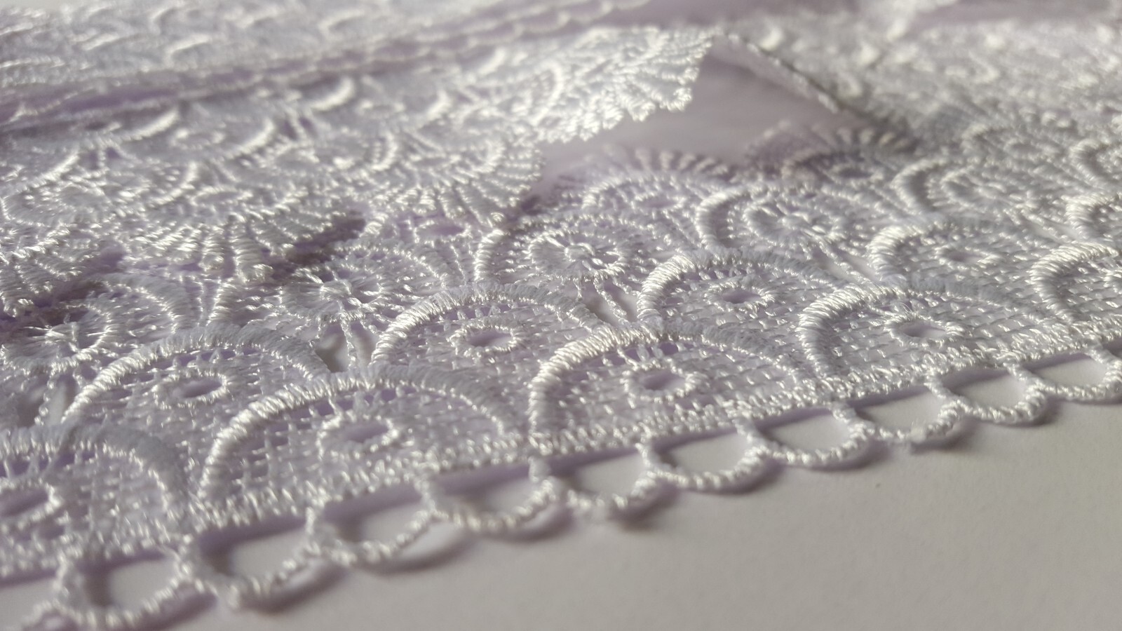Guipur Venecia Borde de encaje blanco para coser manualidades disfraces decor...