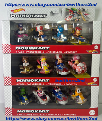 Hot Wheels Mario Kart 4 packs- Exclusive Karts - YOU CHOOSE -BUY MORE-SAVE MORE