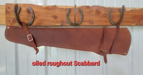 Used Tack Saddle Bags Gun scabbard oiled rough out Western gift hunter hunting - Picture 3 of 4