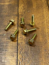 6mm Zinc Yellow-Chromate Class 10.9 Flanged Hex Head Screw, M6 x 1.00 x 25mm