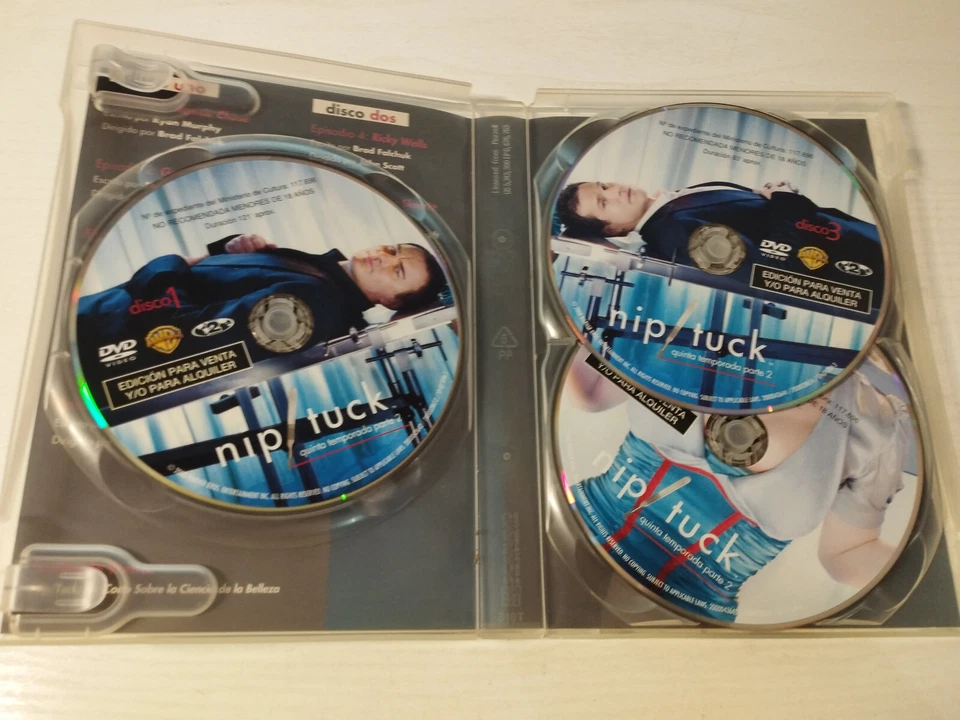 Nip Tuck Quinta Temporada Parte Dos - 3 x DVD Español Ingles Region 2 Am - Imagen 4 de 4