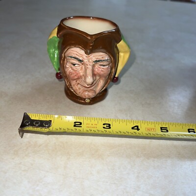 Vintage Royal Doulton England Touchstone The Jester Figure￼ 3 1/4  Toby Mug A