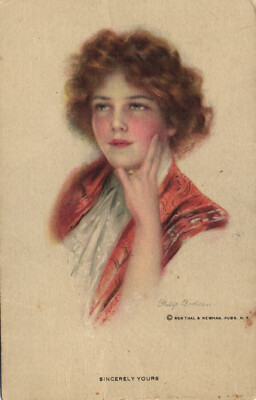 PC ARTIST SIGNED, PHILIP BOILEAU, SINCERELY YOURS, Vintage Postcard (b47387)