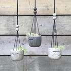Hanging Planter Indoor Plant Pot Holder Rustic Ceramic Handpainted Speckled