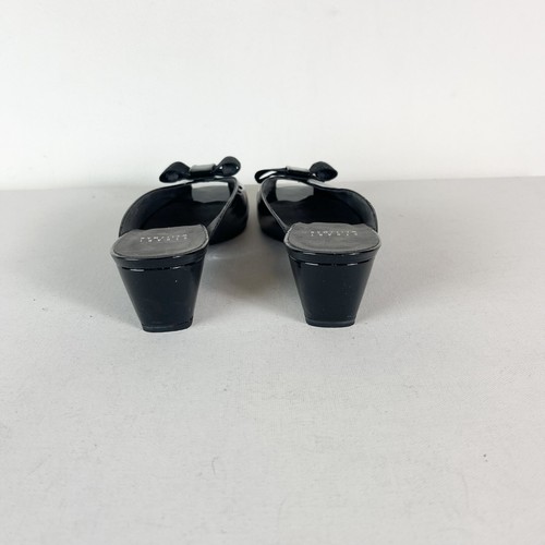 Stuart Weitzman NWOB Women's Black Patent Leather Bow Accents Mules Size 9 - Picture 7 of 11